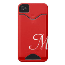 Red Hot Custom Initial Monogram iPhone 4 Case