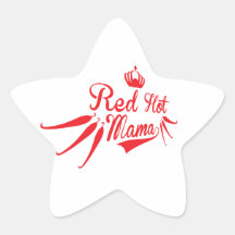 Red Hot Mama Star Sticker
