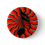 Red Hot Semiquaver - 16th note music symbol Pinback Buttons