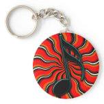 Red Hot Semiquaver - 16th note music symbol Keychain