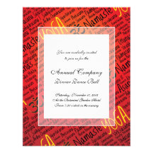 Red Hot Yoga Lover's Om Symbol Pattern Personalised Invite