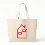 red house real estate icon canvas bag