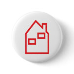 red house real estate icon pinback button