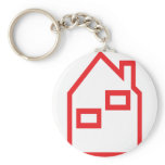 red house real estate icon keychains