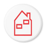 red house real estate icon refrigerator magnet
