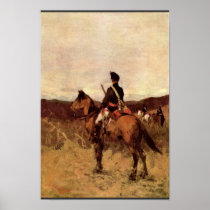 Red Hussar Horse By Grigorescu Nicolae Poster