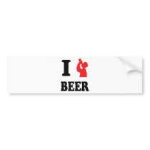 red I drink beer icon Bumper Sticker