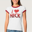 Red I Heart Nick Ringer T-shirt - Customised