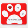Red I Love My Pomeranian Mouse Pad