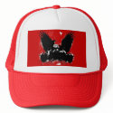 red ink blot hat