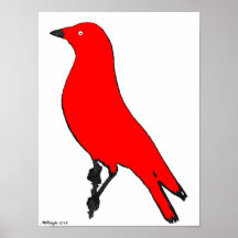 Red Jack Daw Pop Art Poster