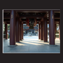 Red Japanese Paper Lantern Postcard postcards