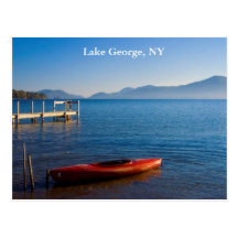 Red Kayak on Lake George, NY Postcards