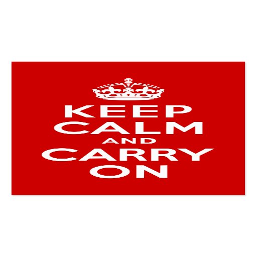 Red Keep Calm and Carry On Business Cards