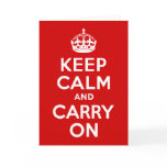 Red Keep Calm and Carry On Greeting Card