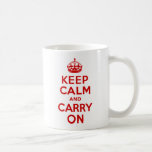 Red Keep Calm and Carry On Coffee Mugs