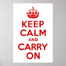 Red Keep Calm and Carry On Posters