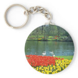Red Keukenhof Gardens, Holland flowers keychains