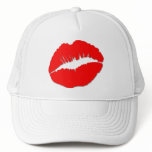 Red Kissy Lips Hat Cap