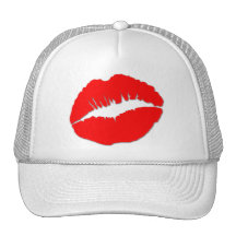 Red Kissy Lips Hat Cap