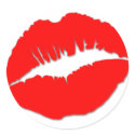 Red Kissy Lips Sticker