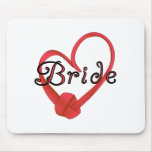 Red Knot Heart Bride Mouse Mats