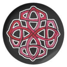 Red Knotwork Circle Dinner Plate