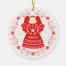 Red Lace Angel Christmas Ornaments