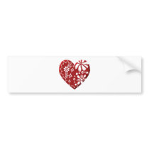 Red Lace Heart Bumper Stickers