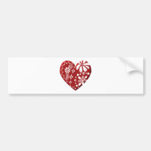 Red Lace Heart Bumper Stickers