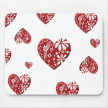 Red Lace Heart Mousepad