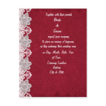 Red Lace Wedding Invitation Postcard
