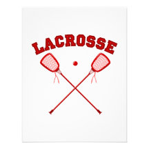 Red Lacrosse Logo Custom Announcement