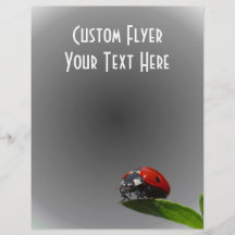 Red Lady Bug On Leaf - B&W Fading Background Personalised Flyer