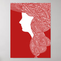 Red Lady Print