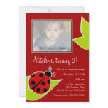 Red Ladybug Photo Invite invitations