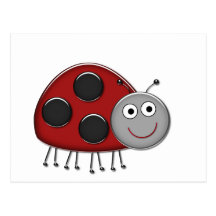 Red Ladybug Postcard