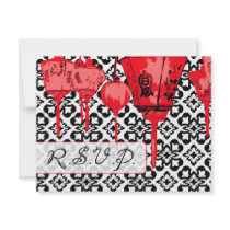 Red Lanterns RSVP Card B2 Personalized Invites