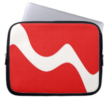 Red Laptop Sleeve With A White Ripple