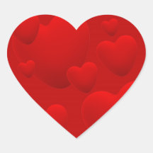 RED LAYERED 3D HEARTS LOVE MOTIVATIONAL SWEETHEART HEART STICKER