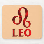 Red Leo Horoscope Symbol mousepads