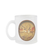 Red Letchwe fighting, wildlife safari mugs & cups