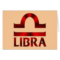 Red Libra Horoscope Symbol Greeting Card