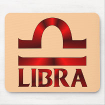 Red Libra Horoscope Symbol Mouse Pad
