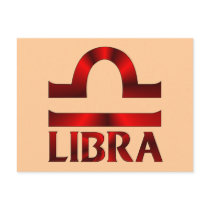 Red Libra Horoscope Symbol Postcards