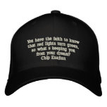 Red lights turn green embroidered hats