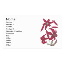 Red Lillies Business Cards