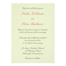 Red Lilly Floral Wedding Invitation