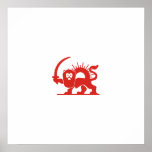 Red Lion with Sun, Iran Poster