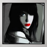 red lips - blue eyes - julia print